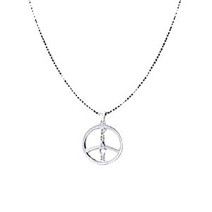 NEW Giani Bernini Sterling Silver Peace Symbol Pendant Chain Necklace